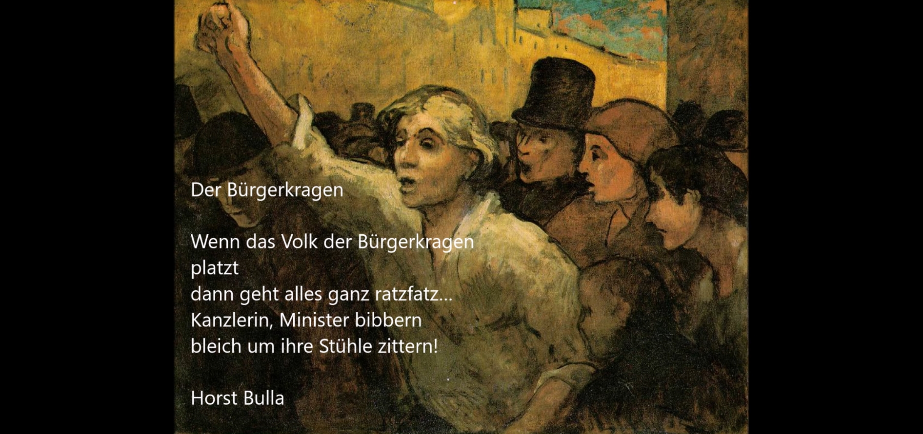 Bildgedicht: Gedicht, Der Bürgerkragen von Horst Bulla