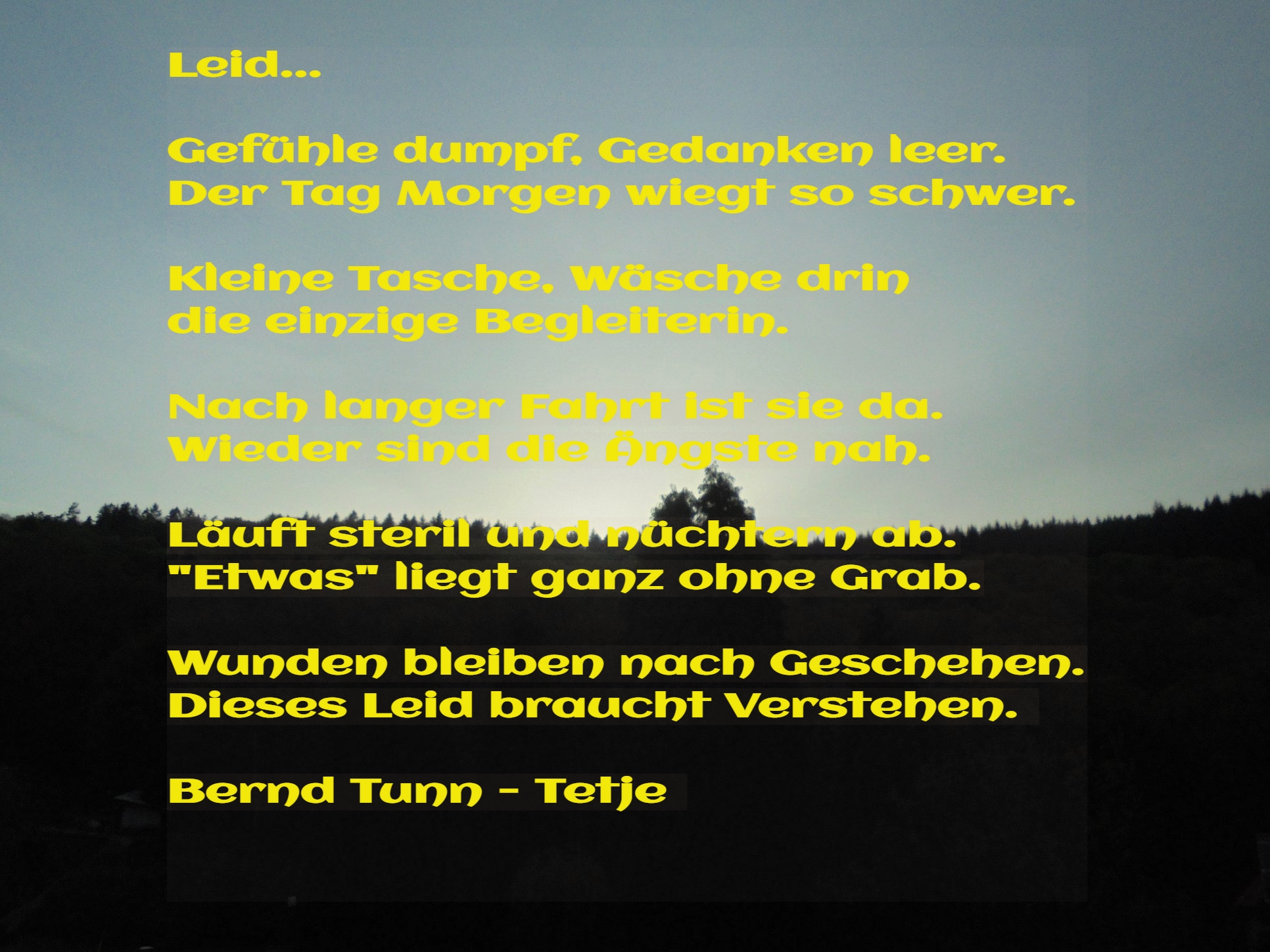 Bildgedicht: Leid...