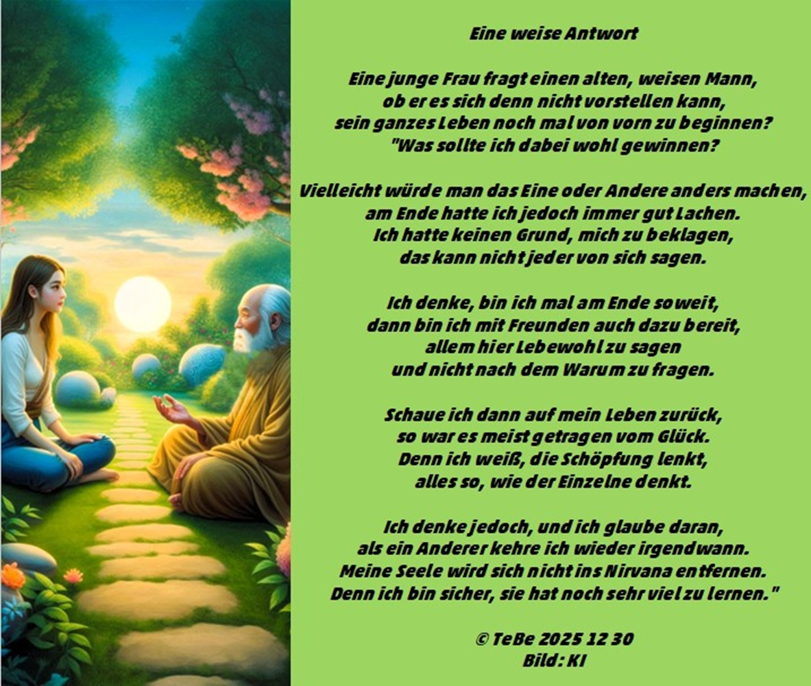 Bildgedicht: Eine weise Antwort