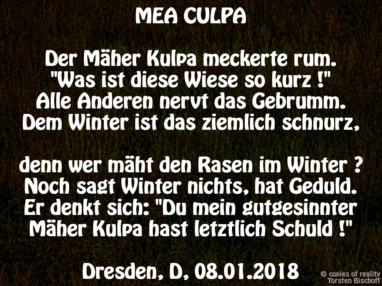 Bildgedicht: mea culpa