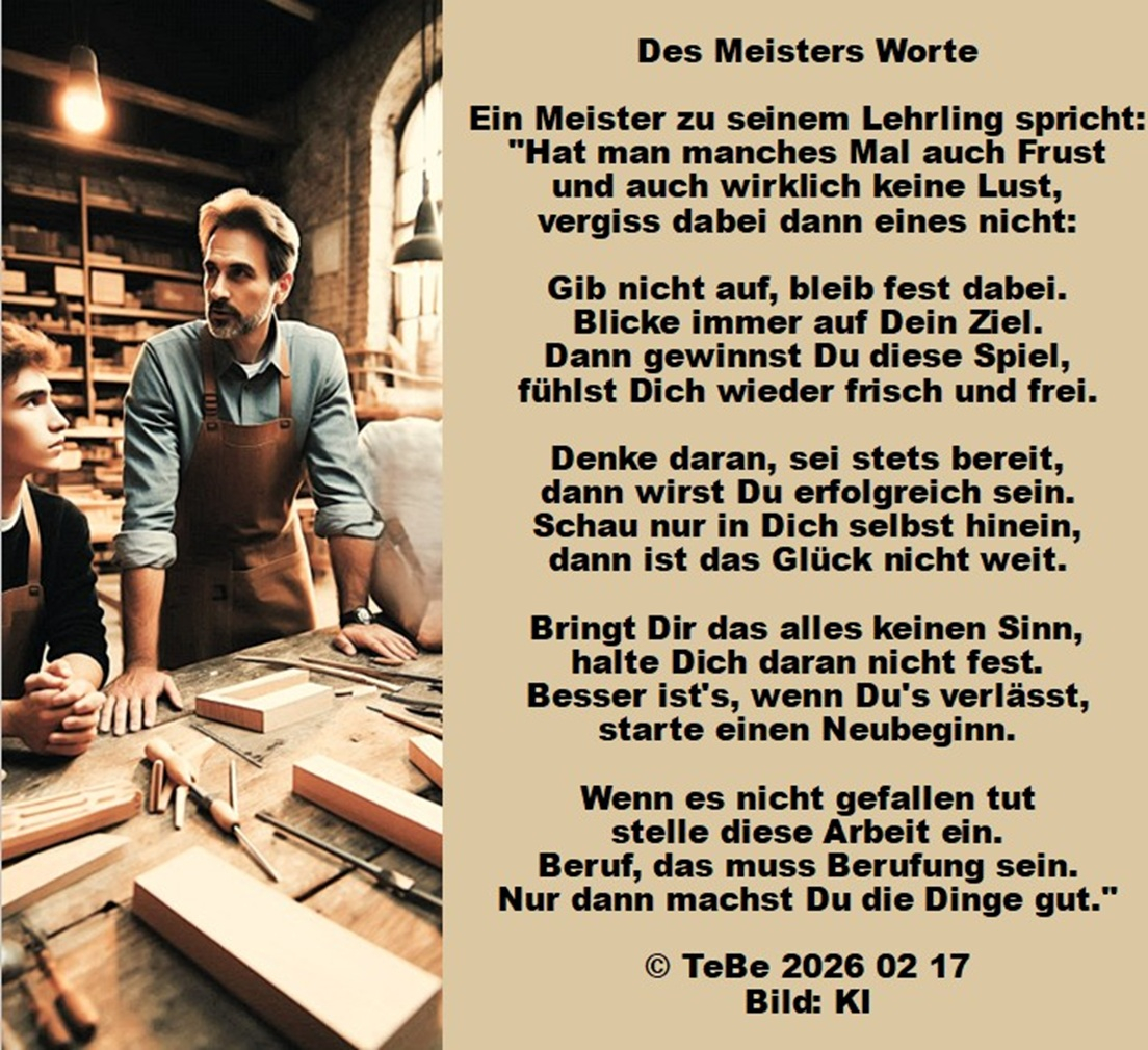 Bildgedicht: Des Meisters Worte