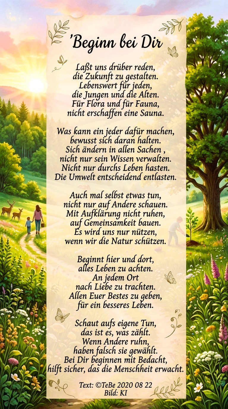 Bildgedicht: Beginn bei Dir