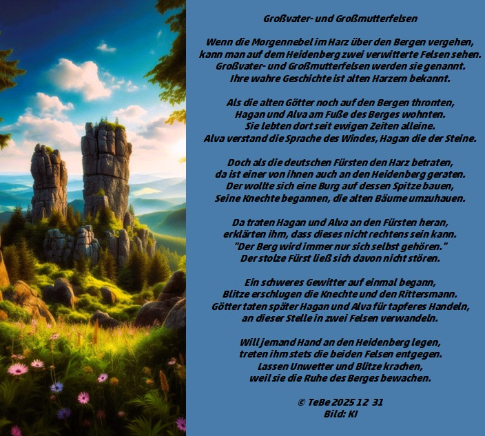 Bildgedicht: Gro&szlig;vater- und Gro&szlig;mutterfelsen