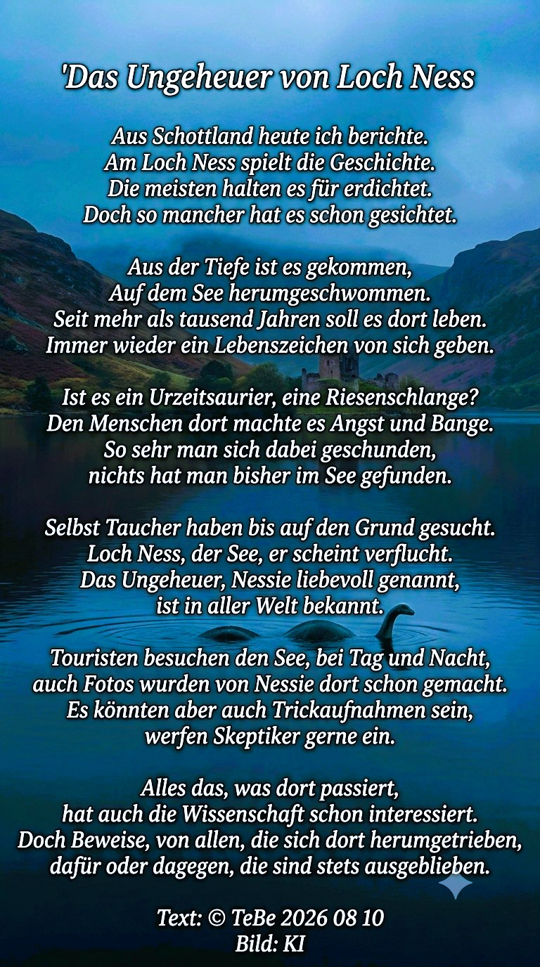 Bildgedicht: Das Ungeheuer von Loch Ness