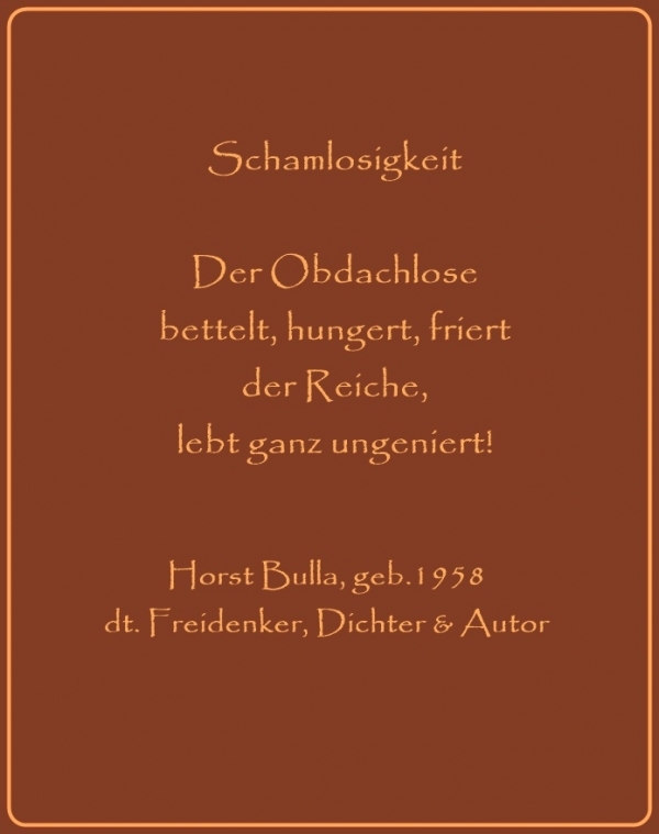 Bildgedicht: Schamlosigkeit