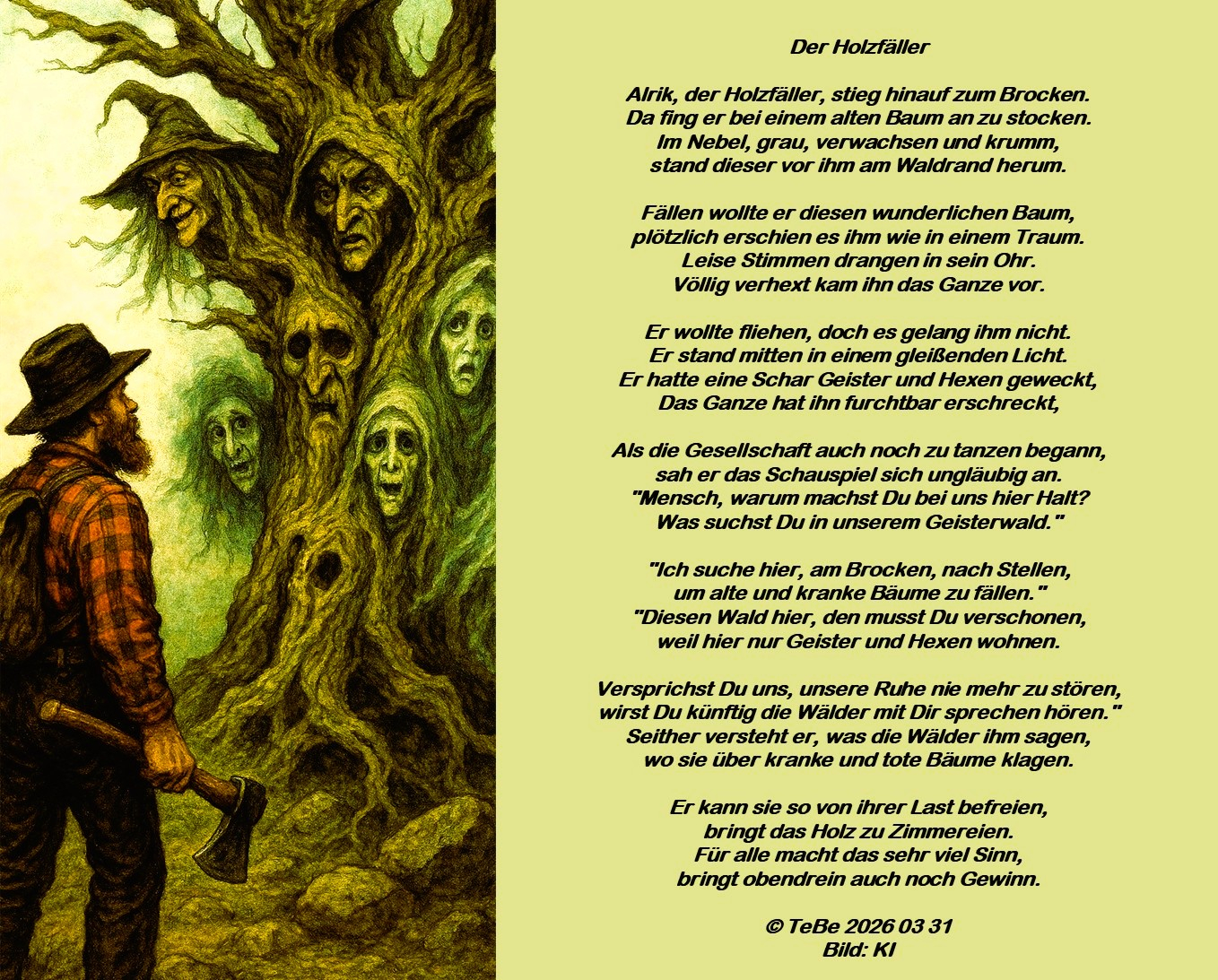 Bildgedicht: Der Holzf&auml;ller