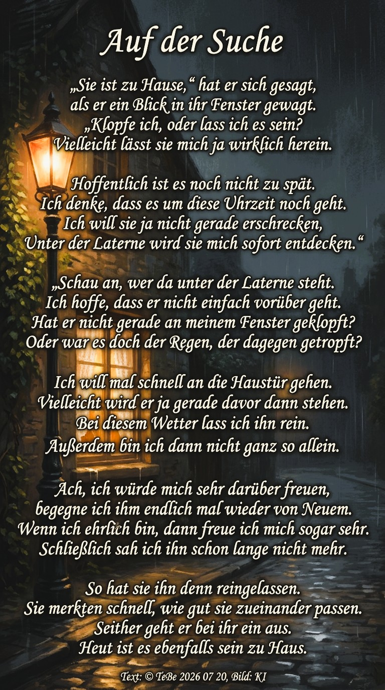 Bildgedicht: Auf der Suche