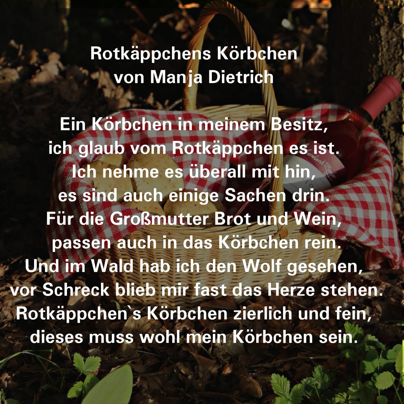 Rotkäppchens Körbchen - Ein Bildgedicht von Manja Dietrich