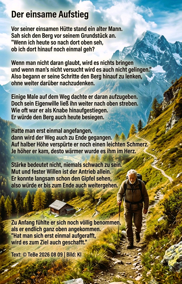 Bildgedicht: Der einsame Aufstieg