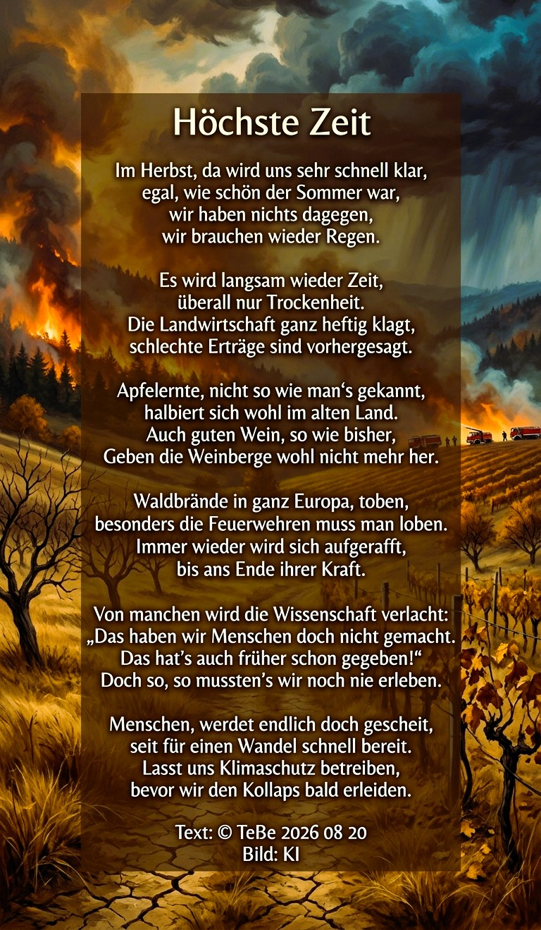 Bildgedicht: Es ist h&ouml;chste Zeit