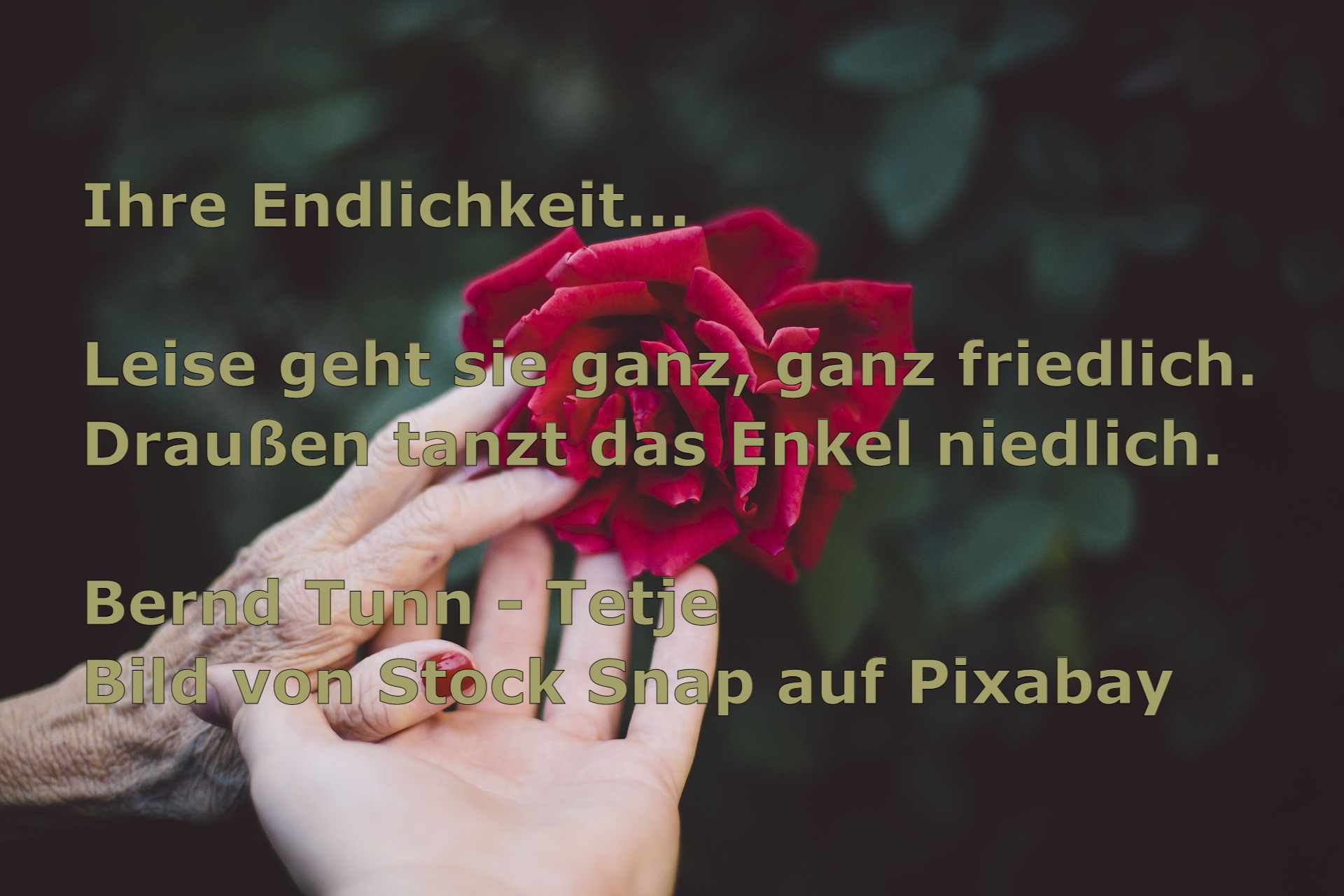 Bildgedicht: Ihre Endlichkeit...