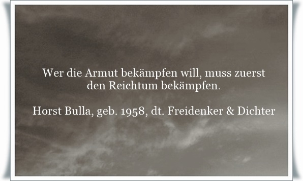 Bildgedicht: Wer die Armut bekämpfen will