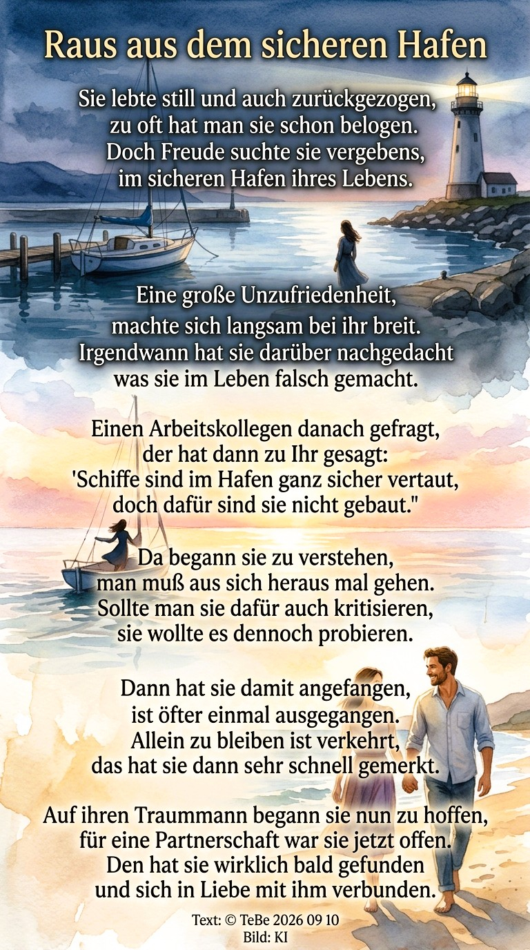 Bildgedicht: Raus aus dem sicheren Hafen