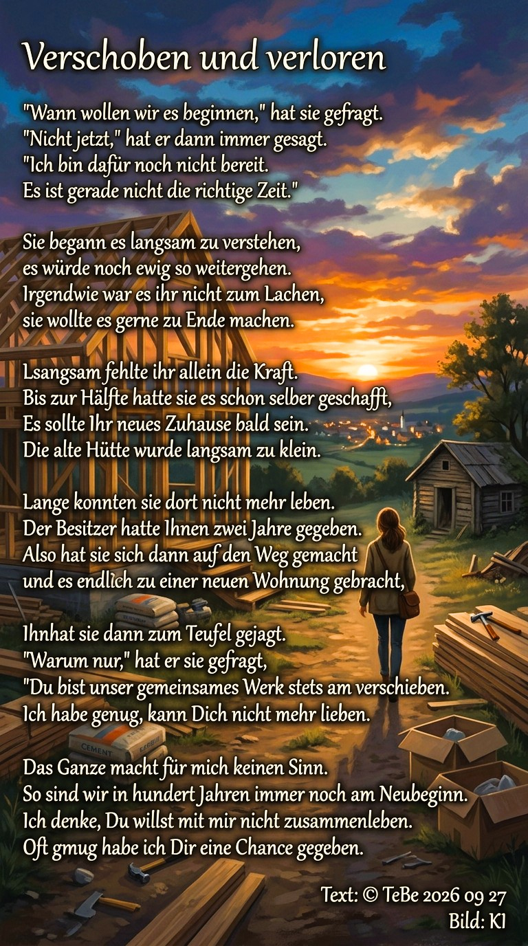 Bildgedicht: Verschoben und verloren