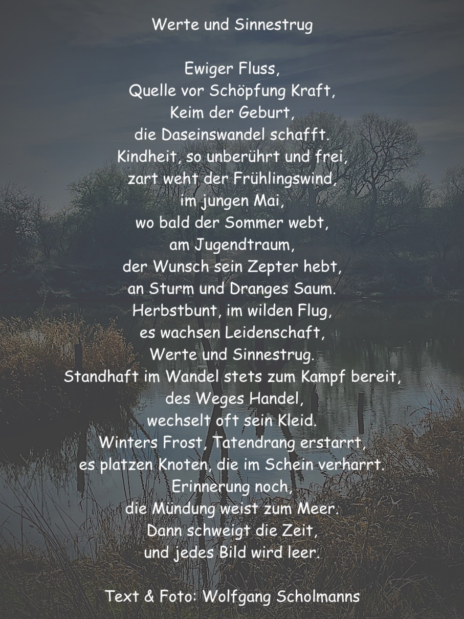 Bildgedicht: Werte und Sinnestrug 