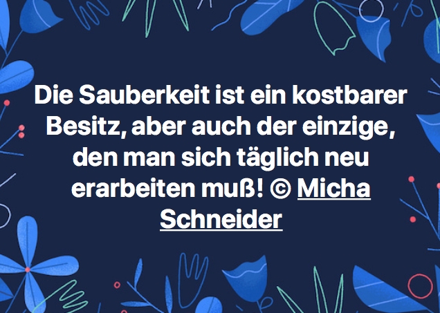 Bildgedicht: Sauberkeit