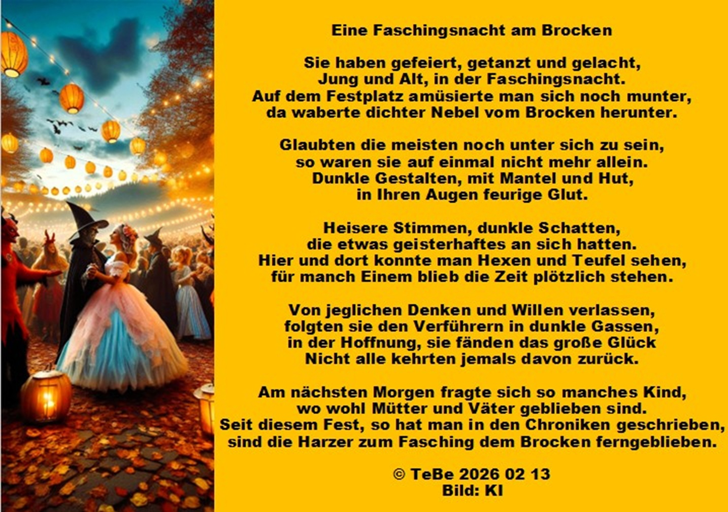 Bildgedicht: Faschingsfest am Brocken