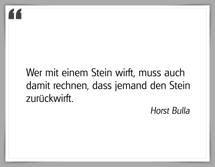 Bildgedicht: "Wer mit einem Stein wirft"