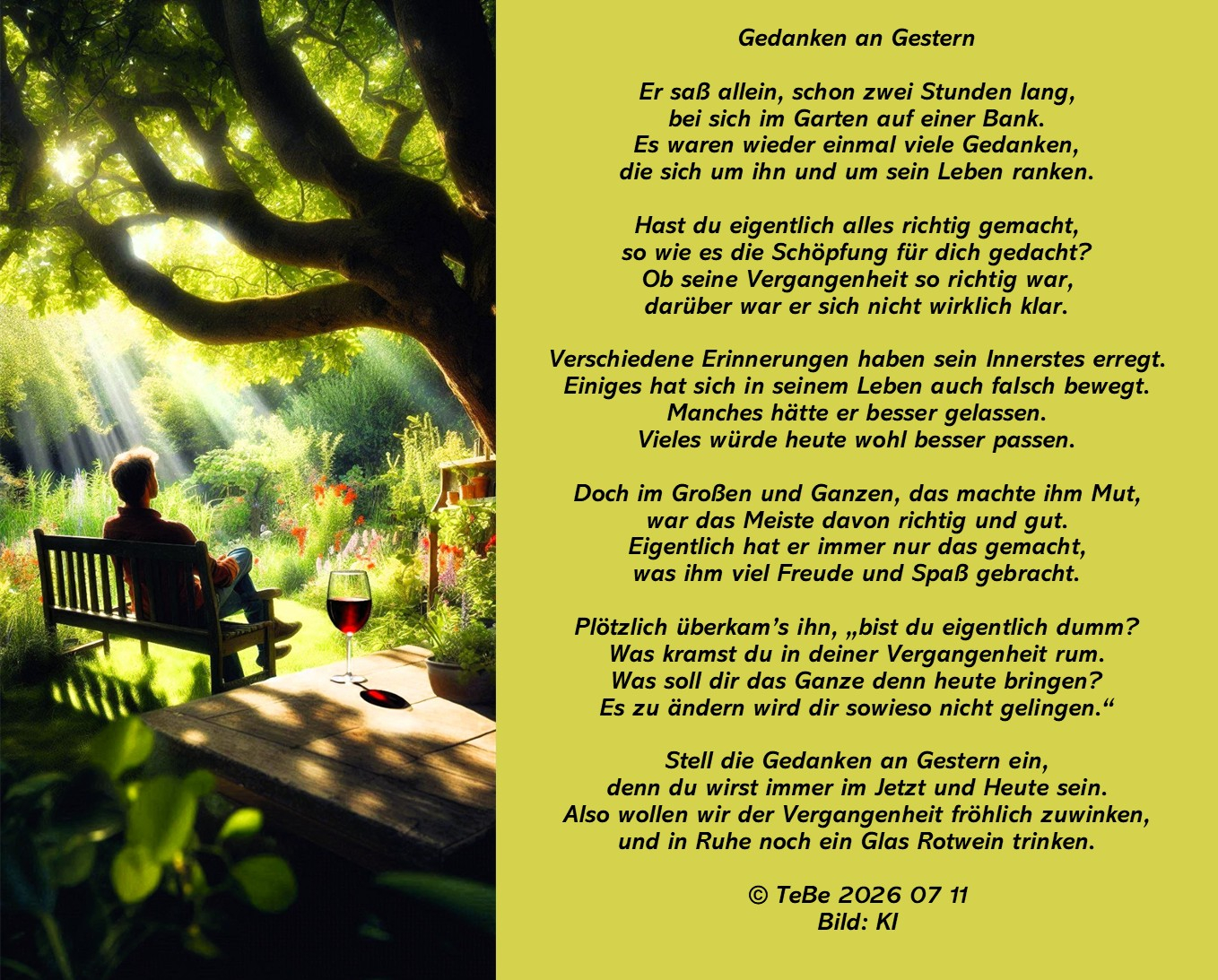Bildgedicht: Gedanken an Gestern