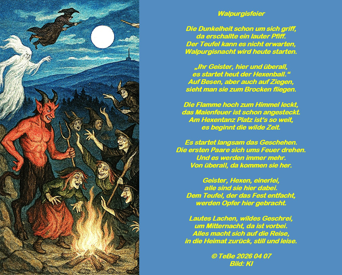 Bildgedicht: Walpurgisfeier