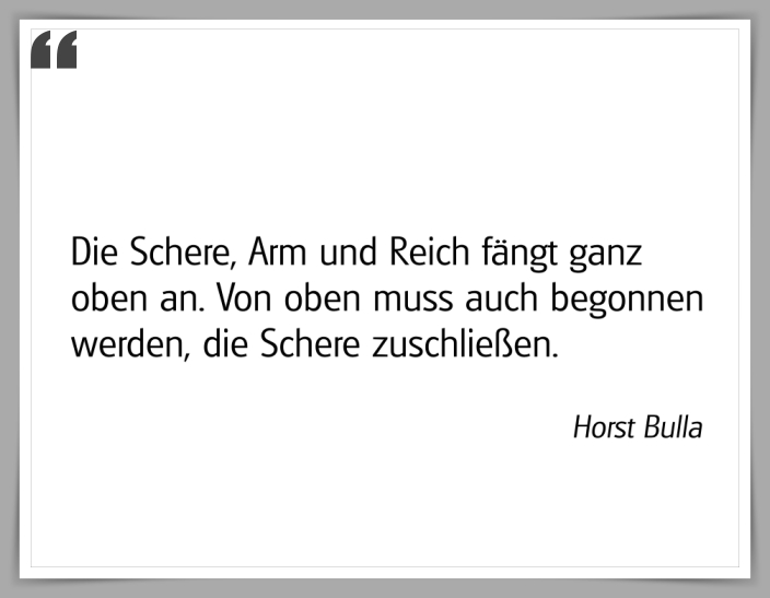 Bildgedicht: "Die Schere, Arm und Reich"