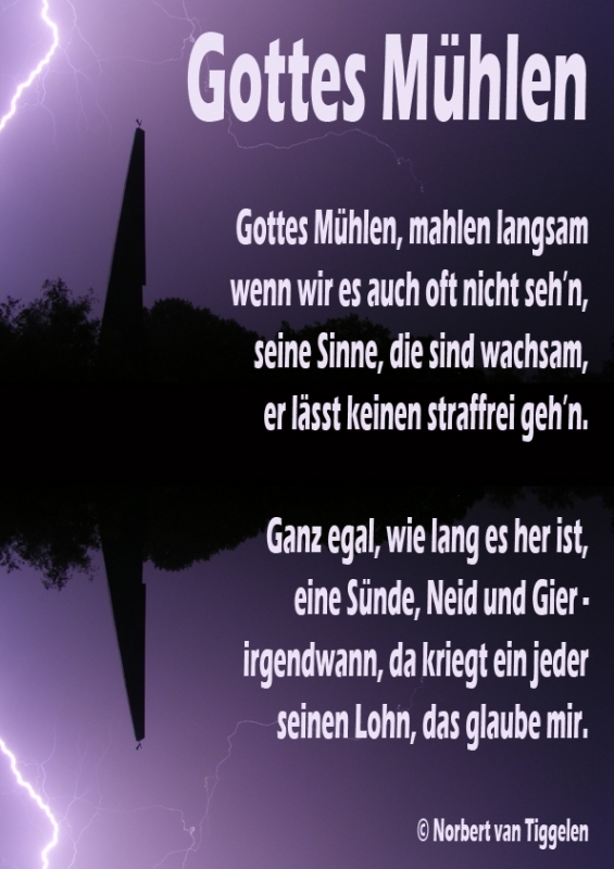 Bildgedicht: Gottes Mühlen - human