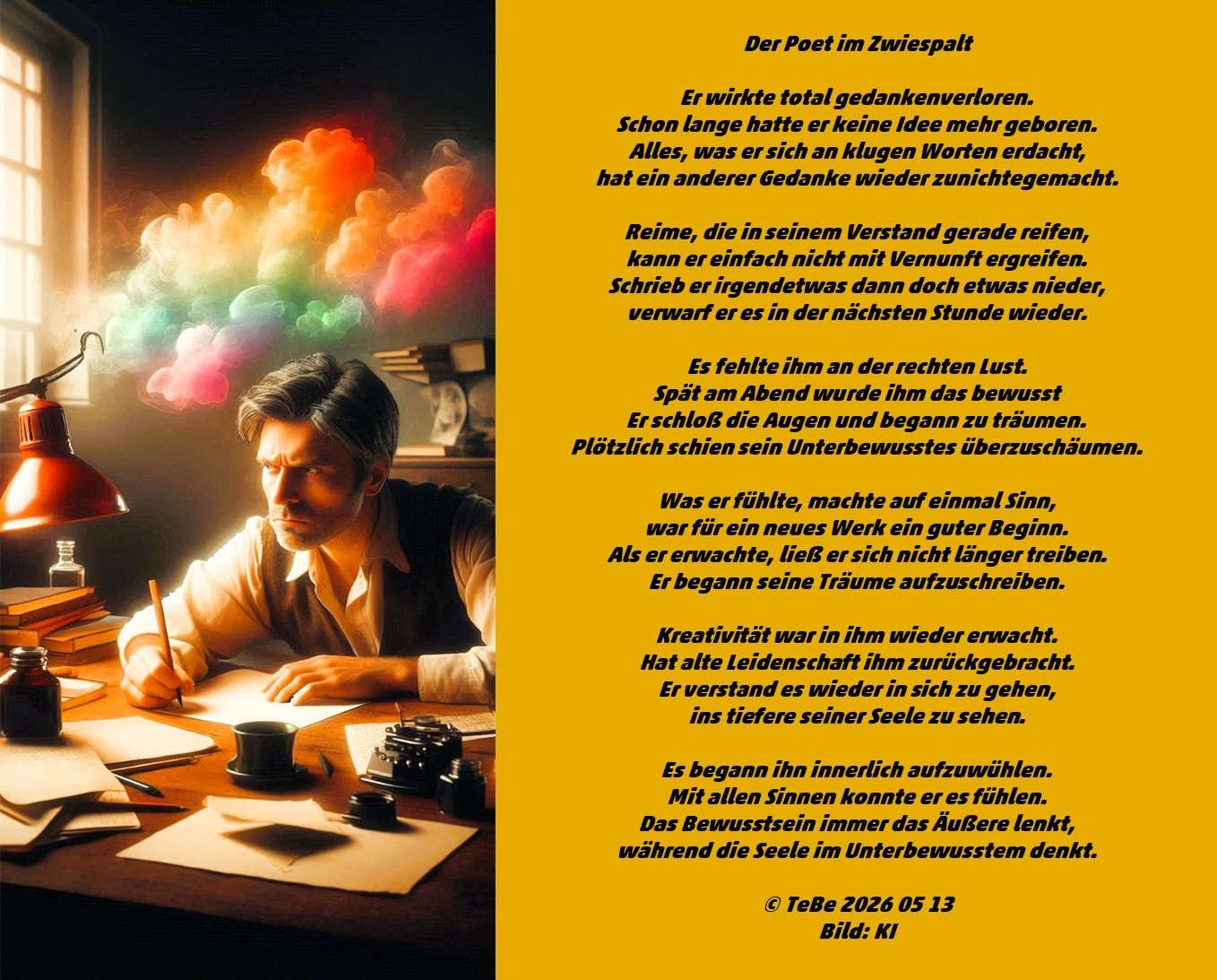 Bildgedicht: Der Poet im Zwiespalt