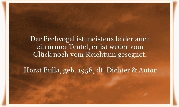 Bildgedicht: Der Pechvogel ist meistens