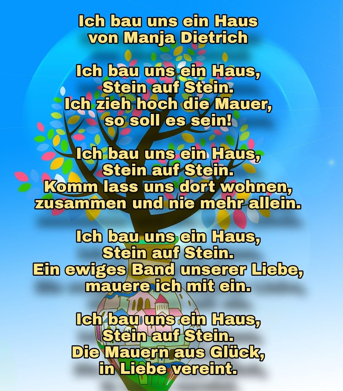 Bildgedicht: Ich bau uns ein Haus