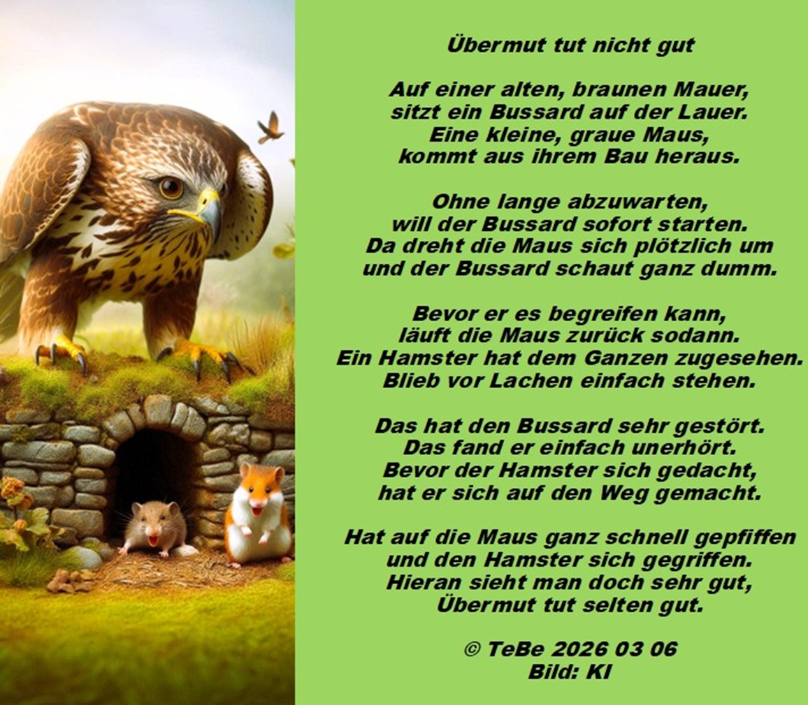 Bildgedicht: &Uuml;bermut tut nicht gut