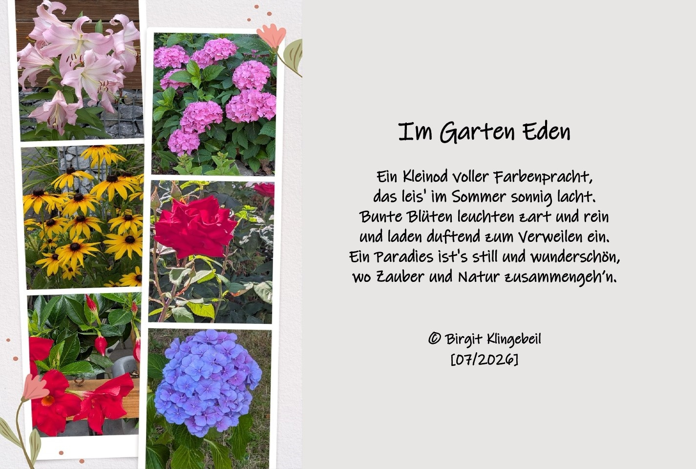 Bildgedicht: Garten Eden