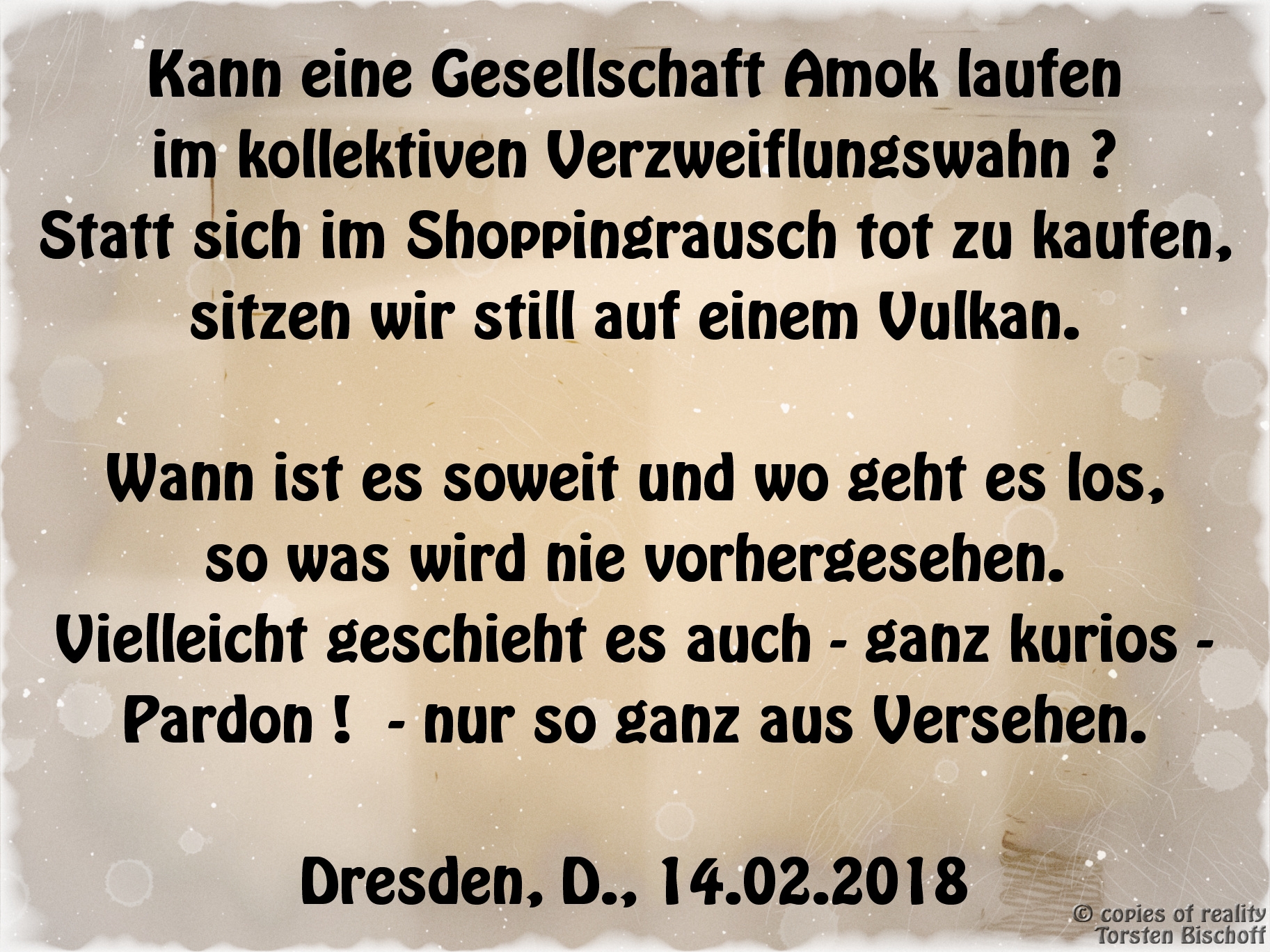 Bildgedicht: Vulkan-Shopping