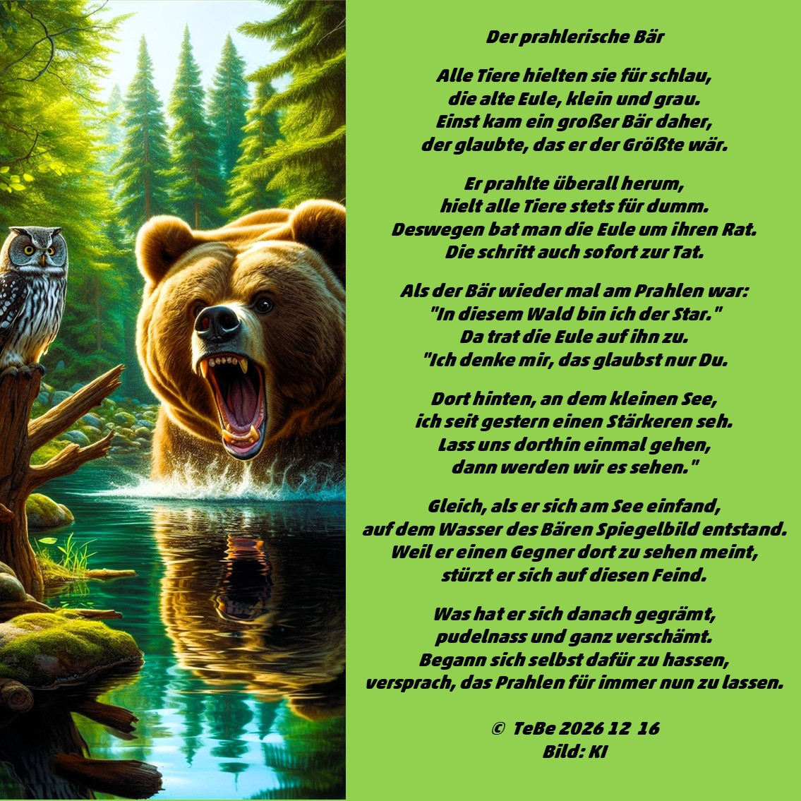 Bildgedicht: Der prahlerische B&auml;r