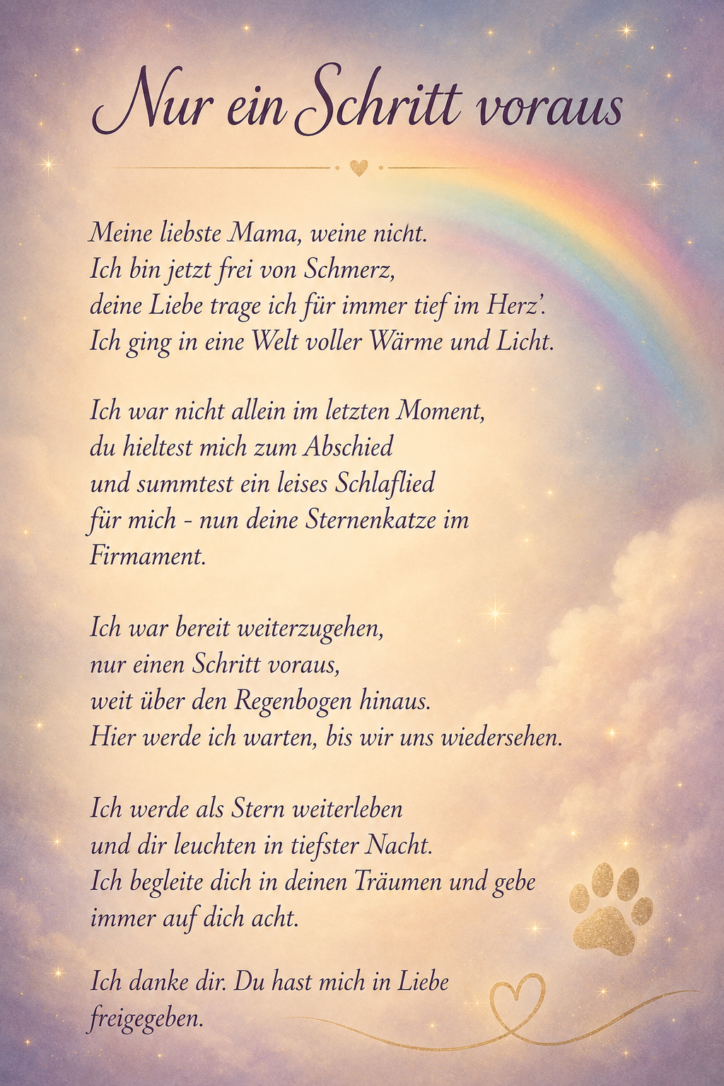Bildgedicht: Nur ein Schritt voraus 