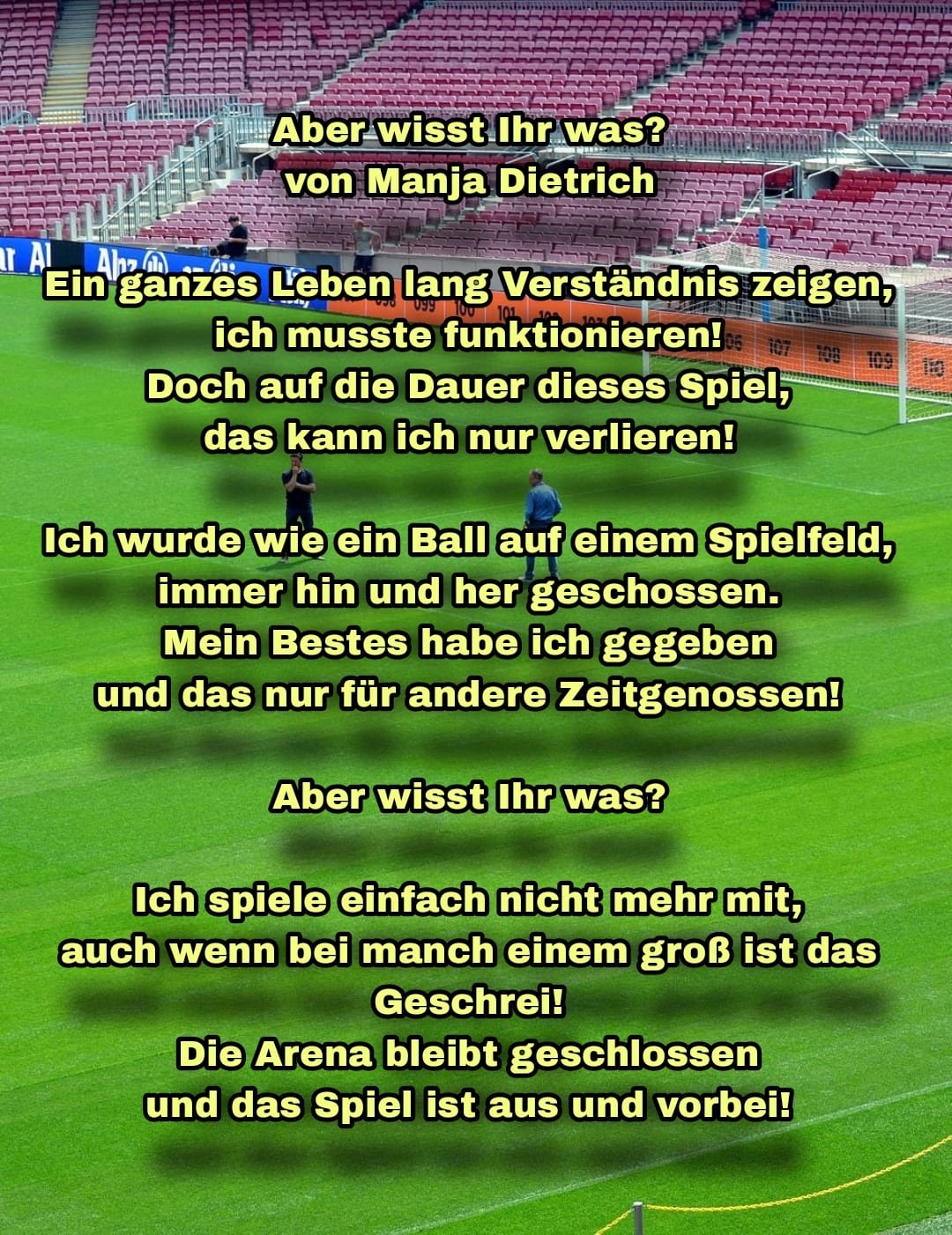 Bildgedicht: Aber wisst Ihr was?