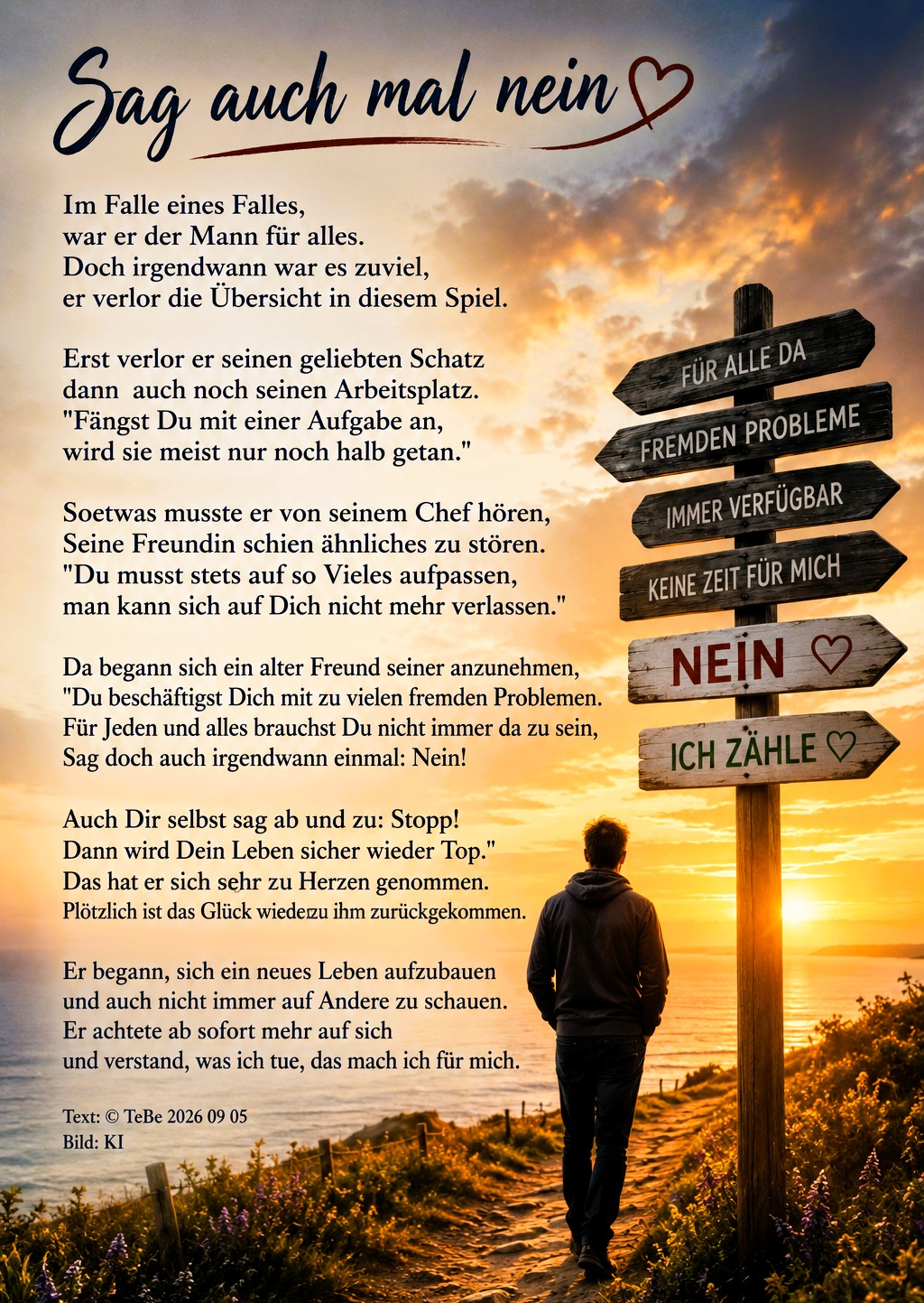 Bildgedicht: Sag auch mal nein