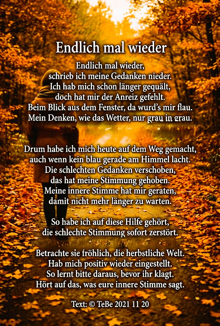 Bildgedicht: Endlich mal wieder
