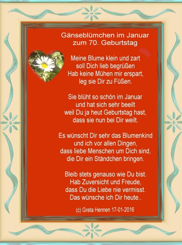 Bildgedicht: Gänseblümchen im Januar