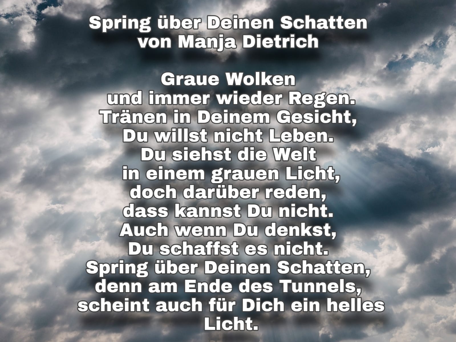 Bildgedicht: Spring über Deinen Schatten 