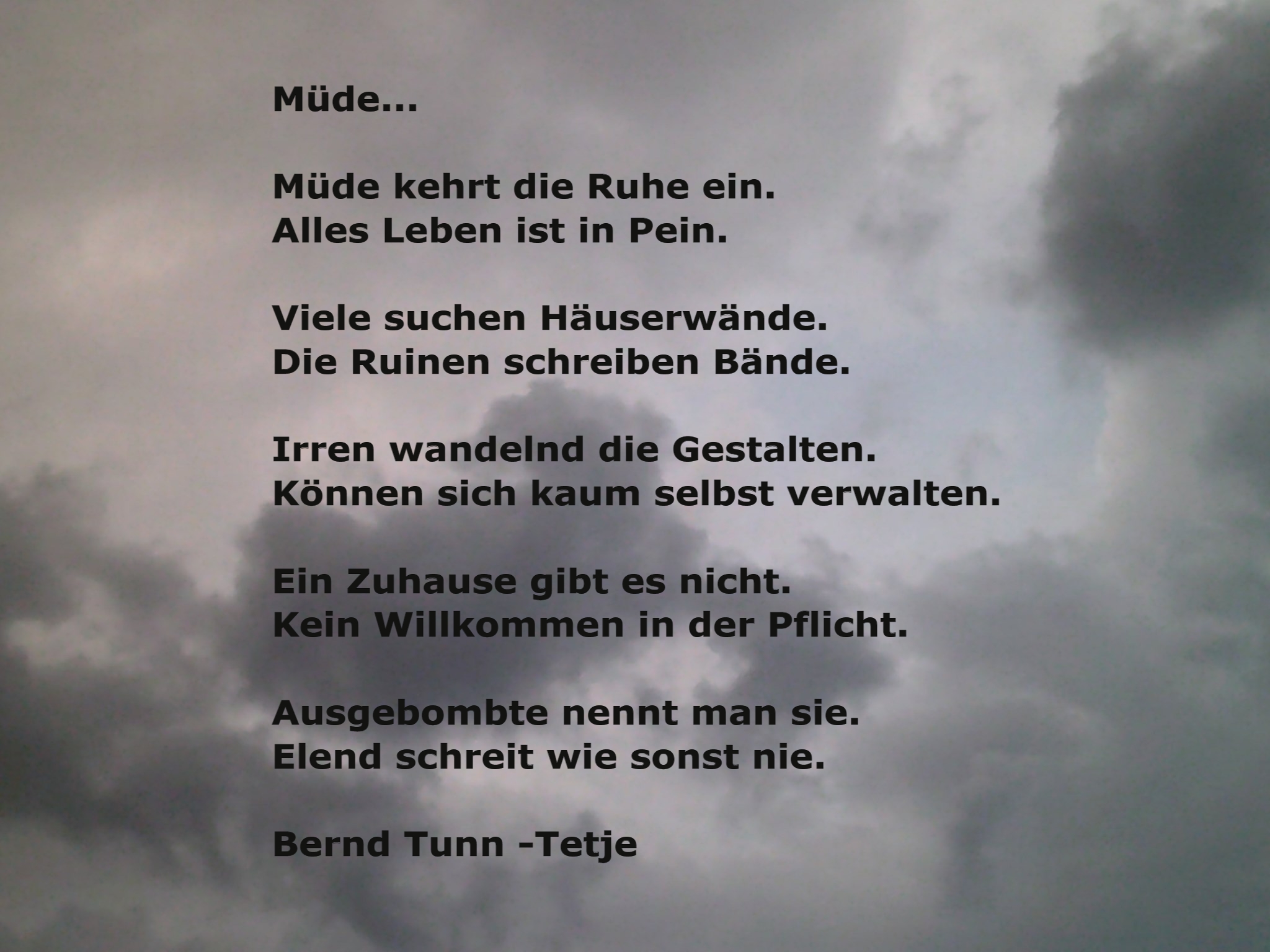 Bildgedicht: Müde...