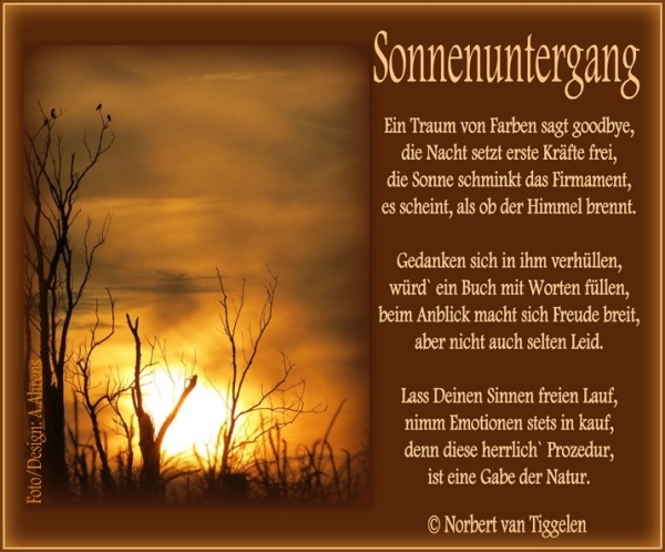 Bildgedicht: Sonnenuntergang