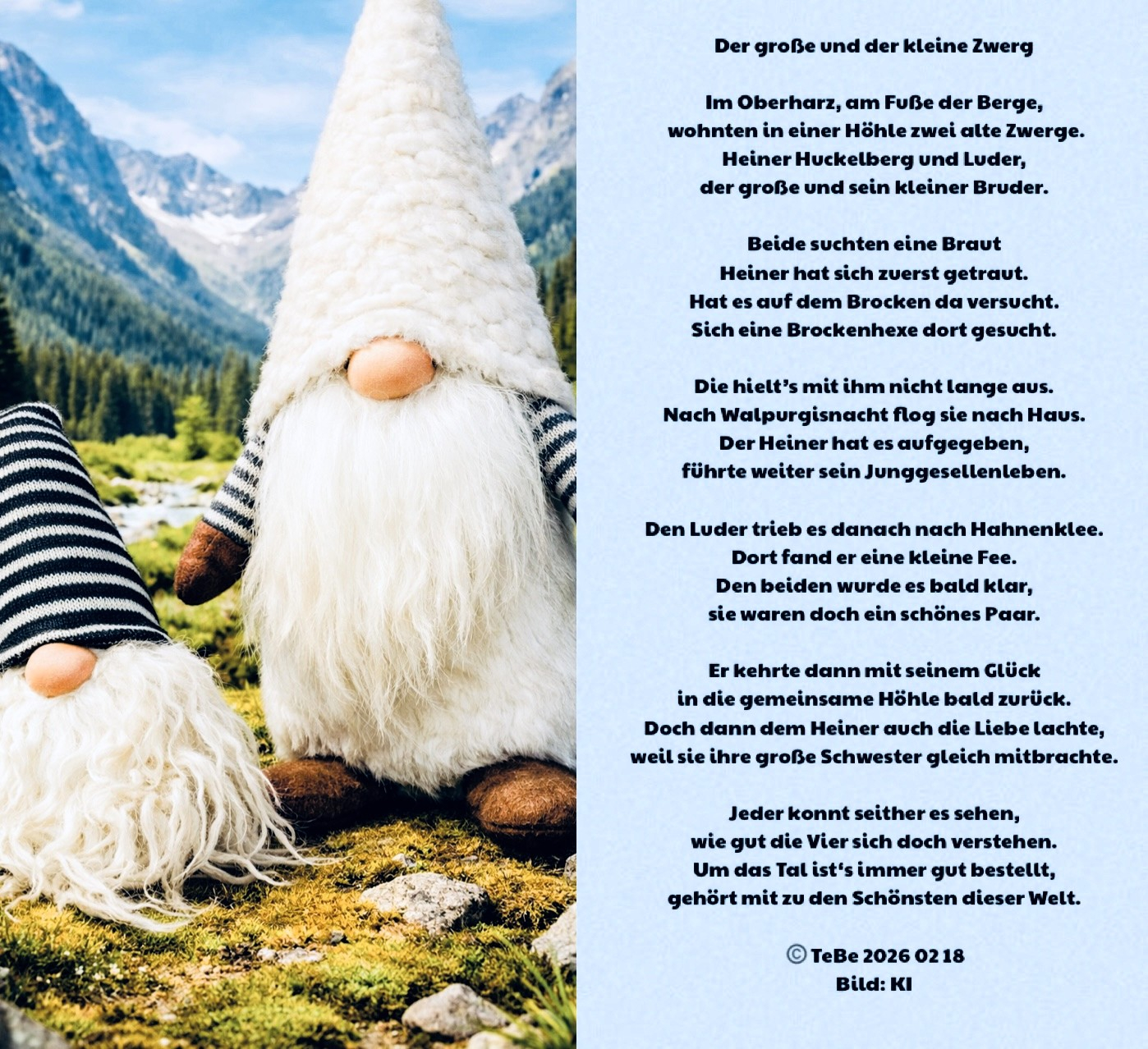 Bildgedicht: Der gro&szlig;e und der kleine Zwerg