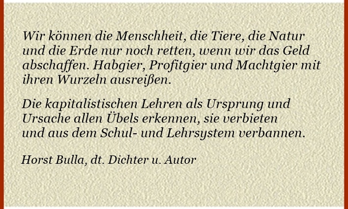 Bildgedicht: Die Rettung von Mensch, Tier, Natur und Erde