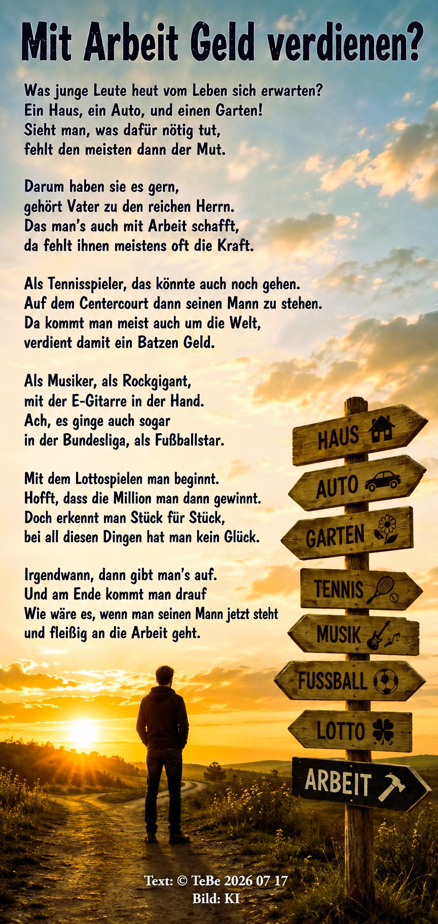 Bildgedicht: Mit Arbeit Geld verdienen