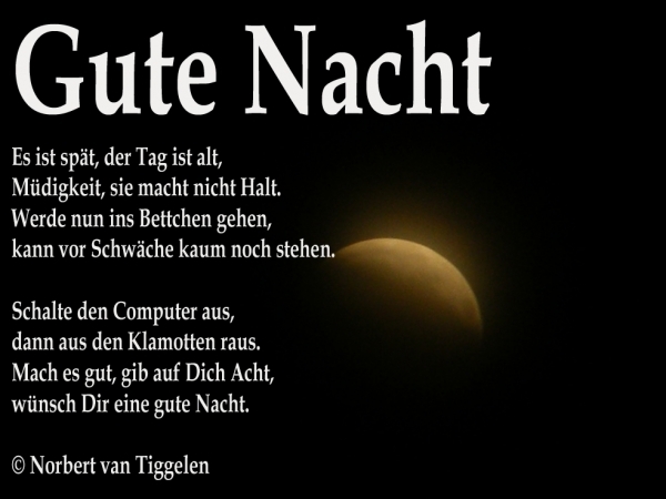 Bildgedicht: Gute Nacht