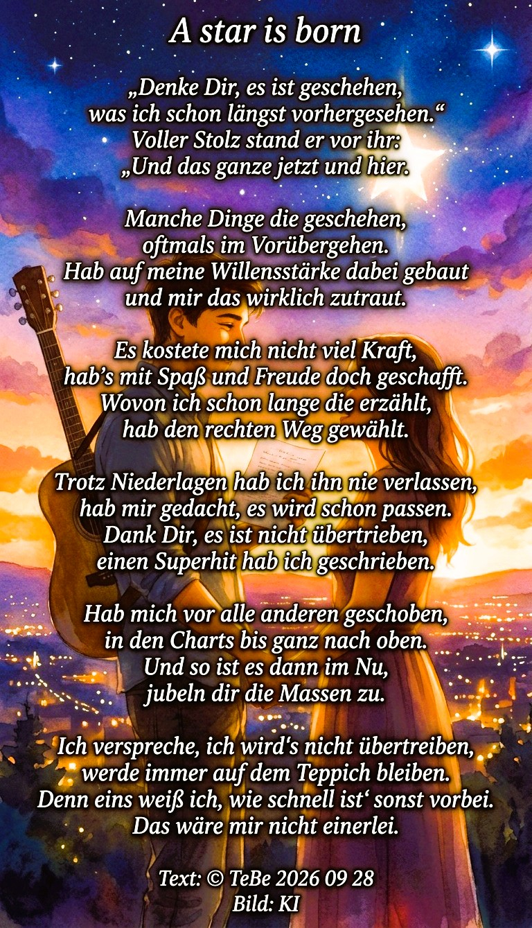 Bildgedicht: A star is born