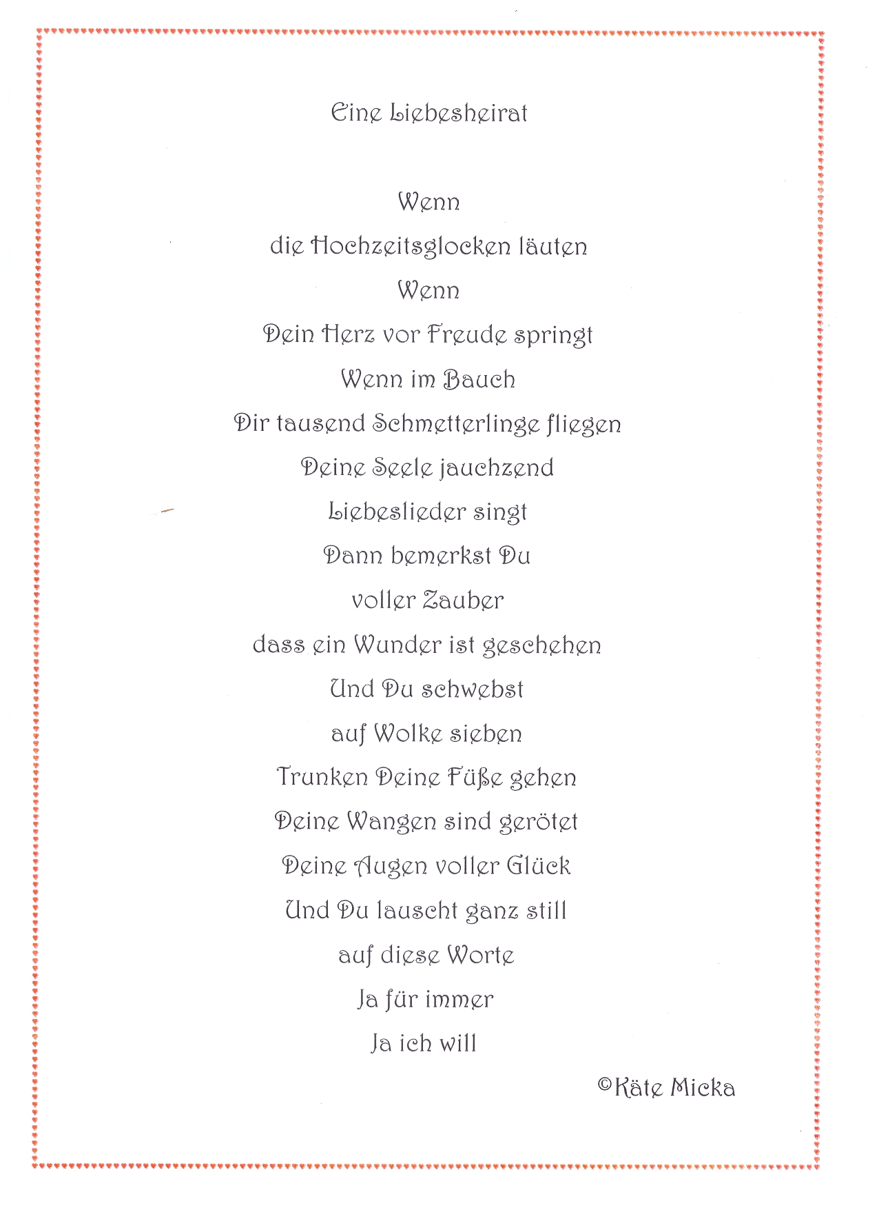 Bildgedicht: Eine Liebesheirat