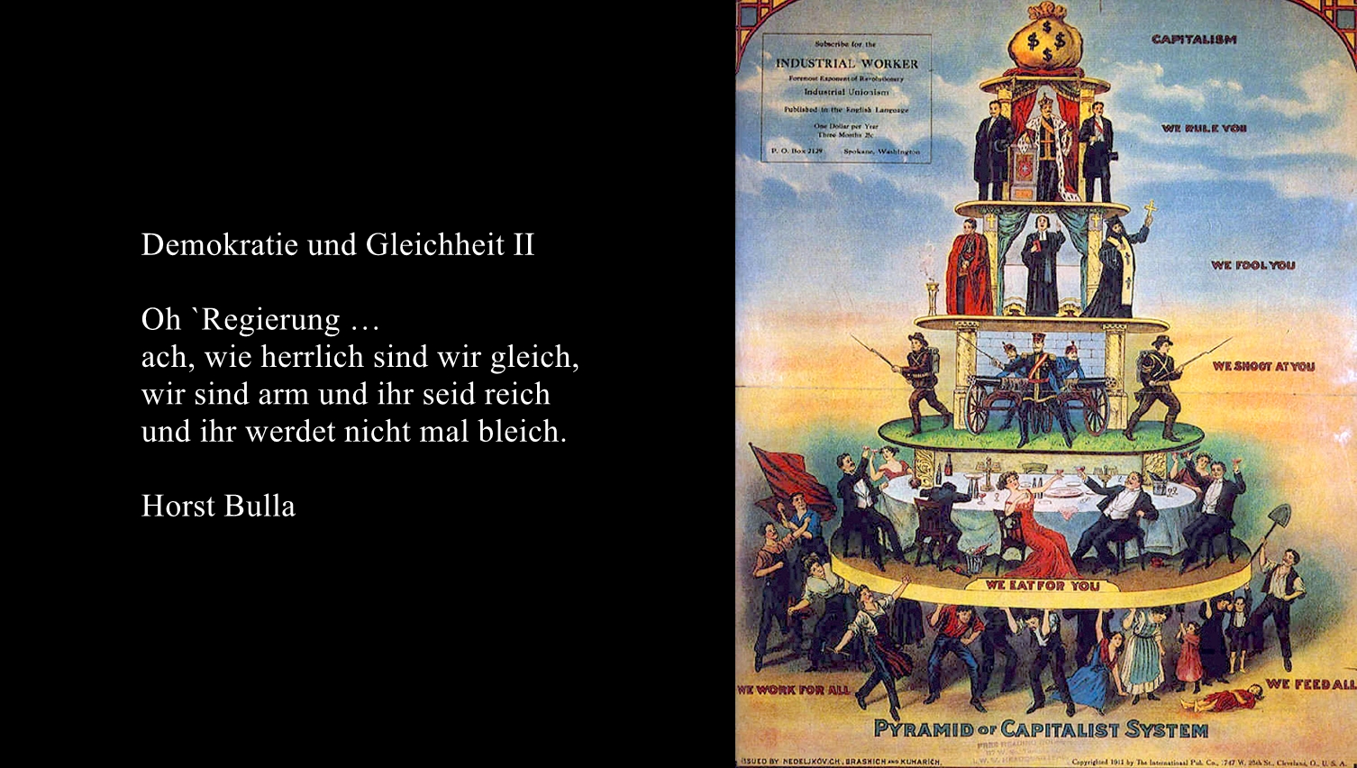 Bildgedicht: Gedicht, Demokratie und Gleichheit II von Horst Bulla