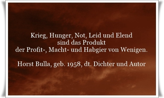 Bildgedicht: Krieg, Hunger, Not, Leid und Elend