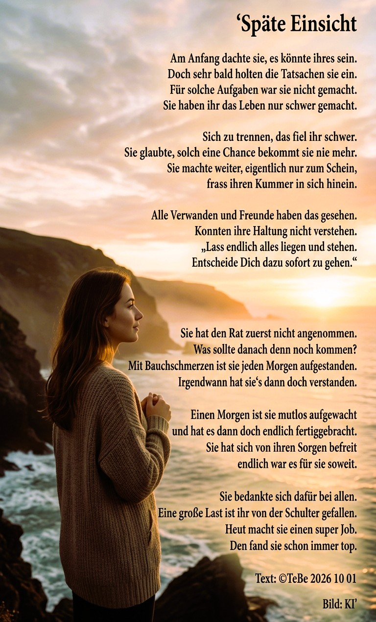 Bildgedicht: Sp&auml;te Einsicht